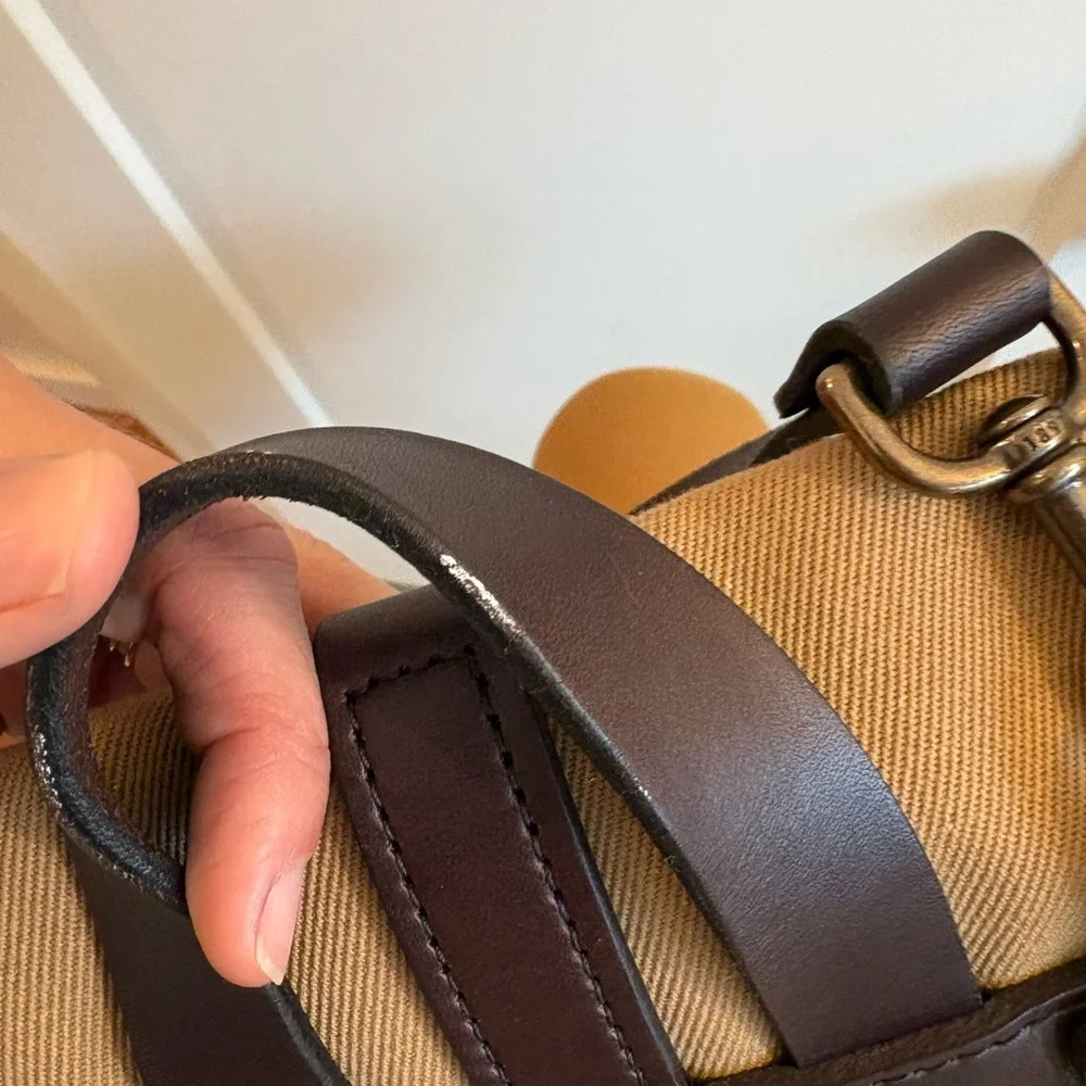 Filson Rugged Twill Field Bag - Tan and Brown Leather